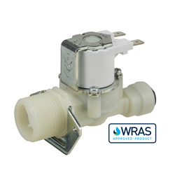 Single inlet/outlet solenoid valve - 3/4" BSP male inlet, 8 mm push-fit outlet 240V AC with bracket 